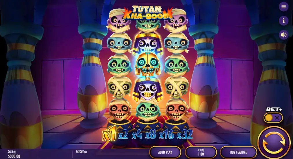 бонусная игра в слоте Tutan Kha-boom от Thunderkick