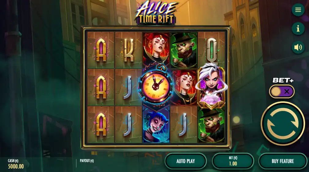 бонусная игра в игровом атома Alice Time Rift Thunderkick